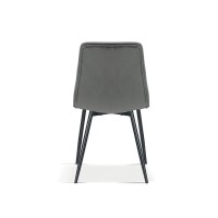 Chaise en velours gris pour salle à manger. Collection GRAZ