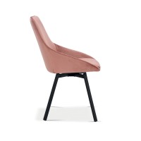 Chaise en velours rose pour salle à manger. Collection KIRU