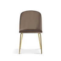 Chaise en velours brun pour salle à manger. Collection NOUMEA