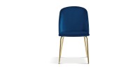 Chaise en velours bleu foncé pour salle à manger. Collection NOUMEA