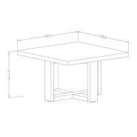 Table basse design forme carrée collection COXI Coloris chêne et noir.