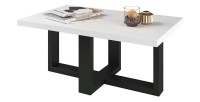 Table basse design rectangulaire collection COXI Couleur noir et blanc.