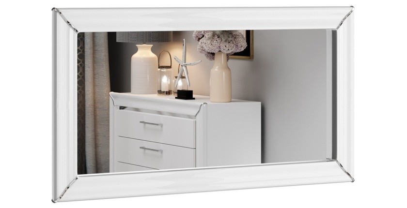 Grand miroir blanc collection DOHA. Accessoire idéal pour votre chambre ou salle à manger