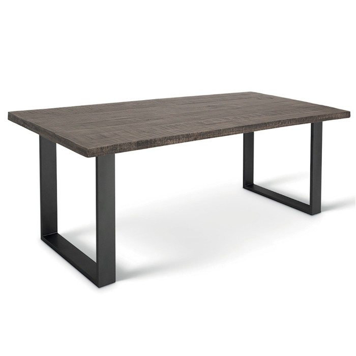 Table à manger design bois massif NIKO - Table rectangulaire gris 200x100