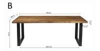 Table à manger design bois massif NIKO - Table rectangulaire 200x100