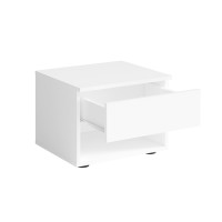 Chevets, collection NOFI. Lot de deux tables de nuit coloris blanc