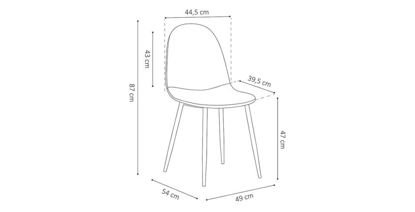 Chaise 'Boï' Velours Bleu foncé