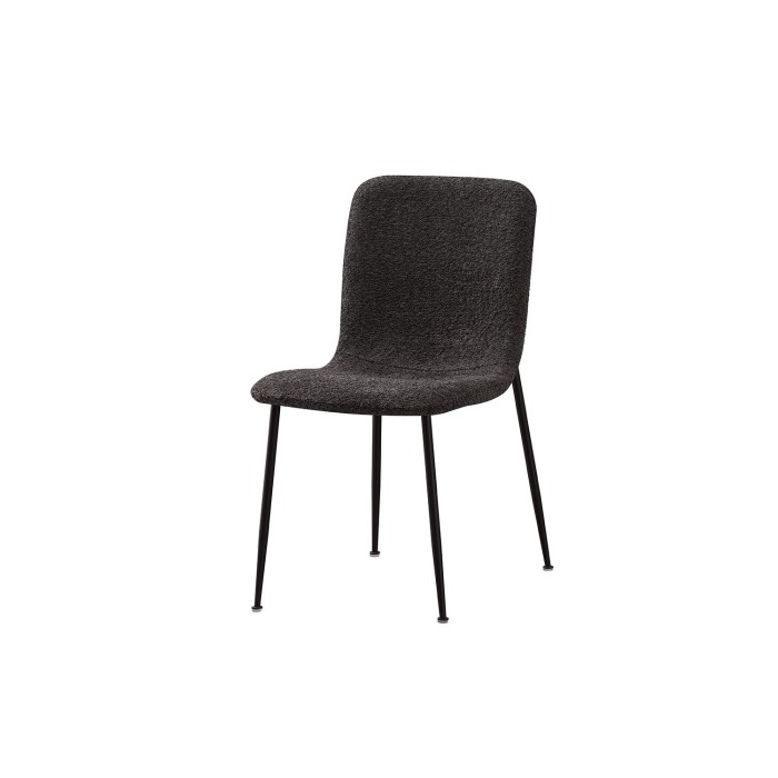 Chaise 'ALICE' Bouclé Gris, dimension H81.5 x L42 x P57, idéal pour votre cuisine ou salle à manger