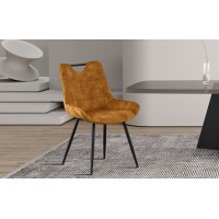 Chaise 'NINO' Velours Or, dimension H84 x L56 x P62.5, idéal pour votre cuisine ou salle à manger
