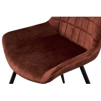 Chaise 'NINO' Velours Rouille, dimension H84 x L56 x P62.5, idéal pour votre cuisine ou salle à manger