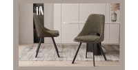 Chaise revêtement Bouclé pour salle à manger coloris Vert. Collection FILA