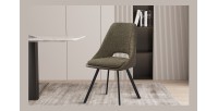 Chaise revêtement Bouclé pour salle à manger coloris Vert. Collection FILA