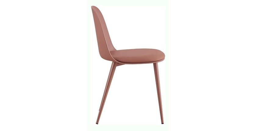 Chaise 'JASMON' coussin PU Terracotta, dimension H81 x L51 x P44, idéal pour votre cuisine ou salle à manger