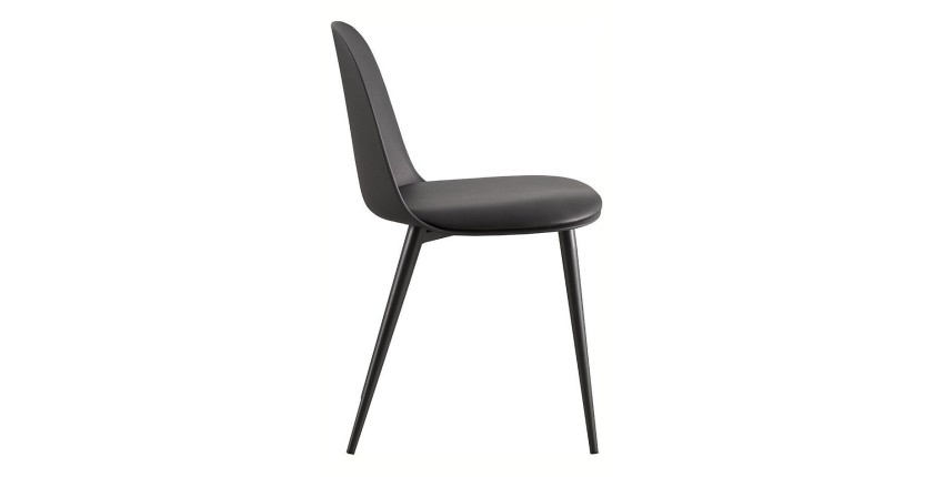 Chaise 'JASMON' coussin PU Noir, dimension H81 x L51 x P44, idéal pour votre cuisine ou salle à manger