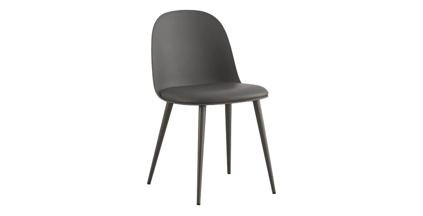 Chaise 'JASMON' coussin PU Gris, dimension H81 x L51 x P44, idéal pour votre cuisine ou salle à manger