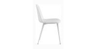 Chaise 'JASMON' Coussin PU Blanc, dimension H81 x L51 x P44, idéal pour votre cuisine ou salle à manger