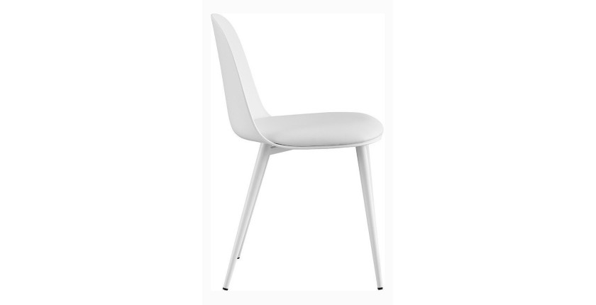 Chaise 'JASMON' Coussin PU Blanc, dimension H81 x L51 x P44, idéal pour votre cuisine ou salle à manger