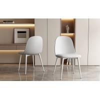 Chaise 'JASMON' Coussin PU Blanc, dimension H81 x L51 x P44, idéal pour votre cuisine ou salle à manger