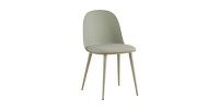 Chaise 'JASMON' Coussin PU Gris-Vert, dimension H81 x L51 x P44, idéal pour votre cuisine ou salle à manger