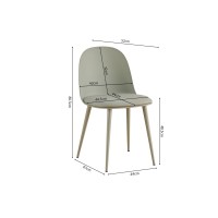 Chaise 'JASMON' Coussin PU Gris-Vert, dimension H81 x L51 x P44, idéal pour votre cuisine ou salle à manger