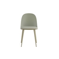 Chaise 'JASMON' Coussin PU Gris-Vert, dimension H81 x L51 x P44, idéal pour votre cuisine ou salle à manger