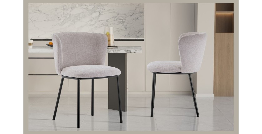 Chaise 'ARTHUS' Tissu Beige, dimension H76 x L52 x P54, idéal pour votre cuisine ou salle à manger
