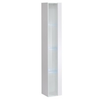 vitrine suspendue blanche avec 1 porte vitrée et éclairage LED inclus. Collection SWITCH.