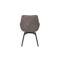 Chaise BOBO PU Micro fibre Gris, dimensions: H84 x L66.5 x P61 cm, idéal pour votre cuisine ou salle à manger