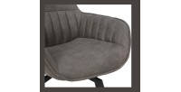 Chaise BOBO PU Micro fibre Gris, dimensions: H84 x L66.5 x P61 cm, idéal pour votre cuisine ou salle à manger