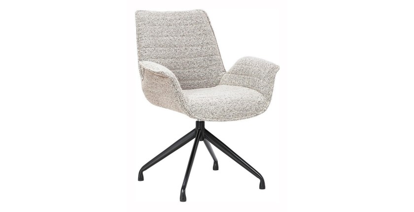 Chaise OMAR Bouclé Beige, dimension H84 x L66 x D58, idéal pour votre cuisine ou salle à manger