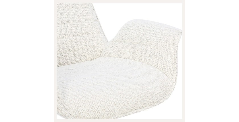 Chaise OMAR Bouclé Blanc, dimension H84 x L66 x D58, idéal pour votre cuisine ou salle à manger