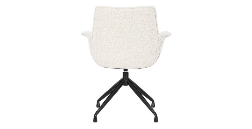 Chaise OMAR Bouclé Blanc, dimension H84 x L66 x D58, idéal pour votre cuisine ou salle à manger