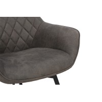 Chaise DORA PU Micro fibre Gris, dimensions: H84 x L59.5 x P62 cm, idéal pour votre cuisine ou salle à manger