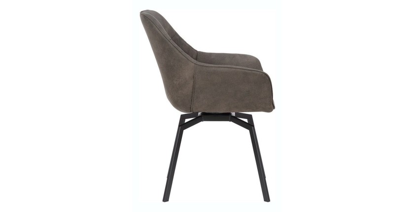 Chaise DORA PU Micro fibre Gris, dimensions: H84 x L59.5 x P62 cm, idéal pour votre cuisine ou salle à manger