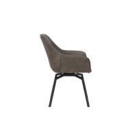 Chaise DORA PU Micro fibre Gris, dimensions: H84 x L59.5 x P62 cm, idéal pour votre cuisine ou salle à manger