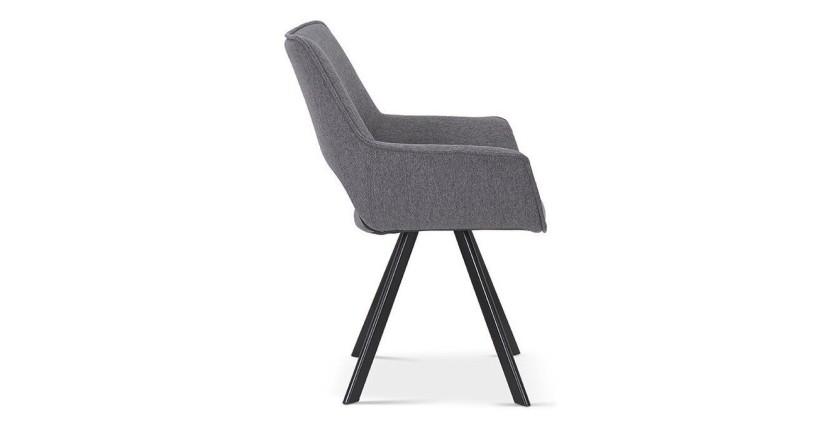 Chaise TIMOTE Tissu Gris, dimension H86.5 x L61 x P64, idéal pour votre cuisine ou salle à manger