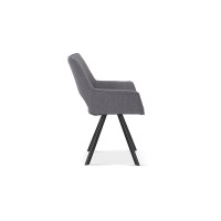 Chaise TIMOTE Tissu Gris, dimension H86.5 x L61 x P64, idéal pour votre cuisine ou salle à manger