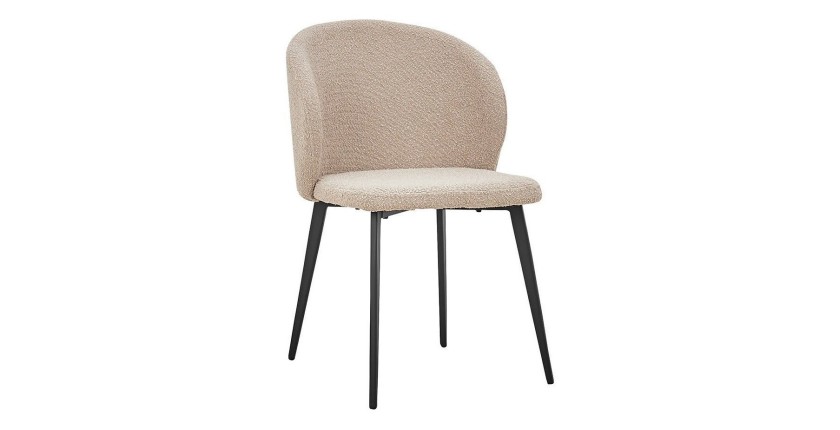 Chaise TOLO Tissu Bouclé Sable, dimension H80 x L51 x P55, idéal pour votre cuisine ou salle à manger