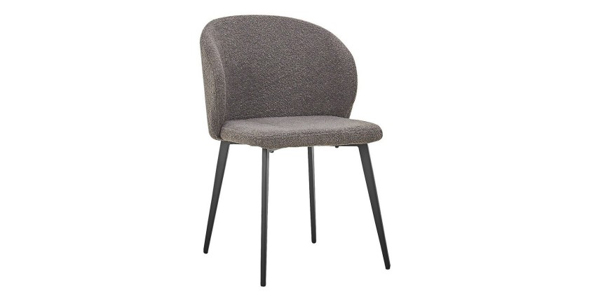 Chaise TOLO Tissu Bouclé Gris, dimension H80 x L51 x P55, idéal pour votre cuisine ou salle à manger