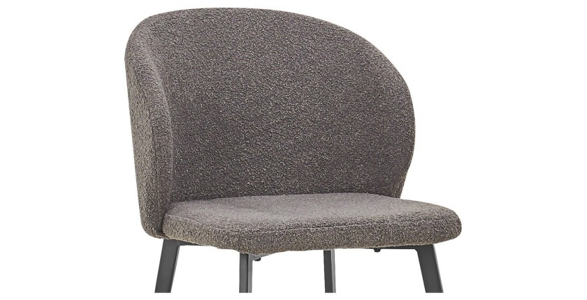 Chaise TOLO Tissu Bouclé Gris, dimension H80 x L51 x P55, idéal pour votre cuisine ou salle à manger