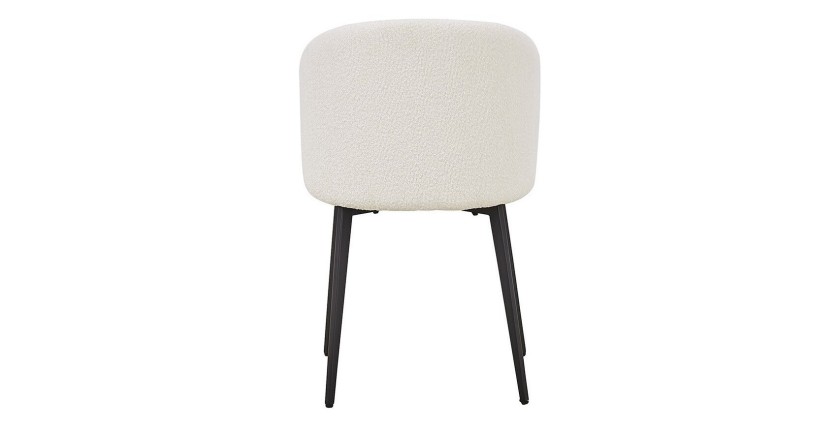 Chaise TOLO Tissu Bouclé Blanc, dimension H80 x L51 x P55, idéal pour votre cuisine ou salle à manger