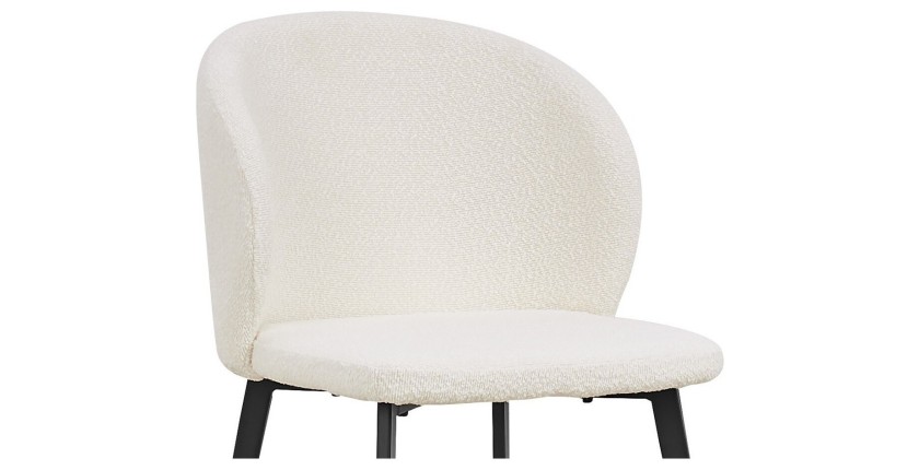 Chaise TOLO Tissu Bouclé Blanc, dimension H80 x L51 x P55, idéal pour votre cuisine ou salle à manger