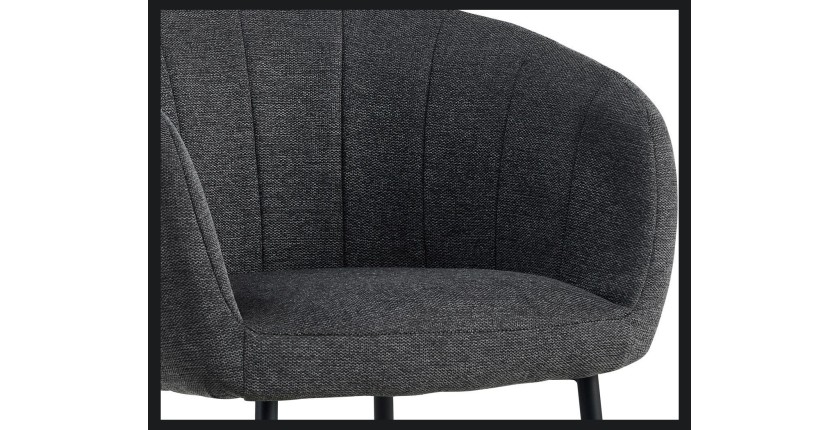 Chaise SEVILLE Tissu Gris foncé, dimension H79 x L57 x P62, idéal pour votre cuisine ou salle à manger