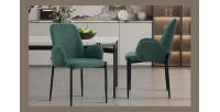 Chaise BALBOA Tissu Vert, dimension H88 x L60 x P57, idéal pour votre cuisine ou salle à manger