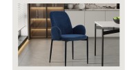 Chaise BALBOA Tissu Bleu, dimension H88 x L60 x P57, idéal pour votre cuisine ou salle à manger