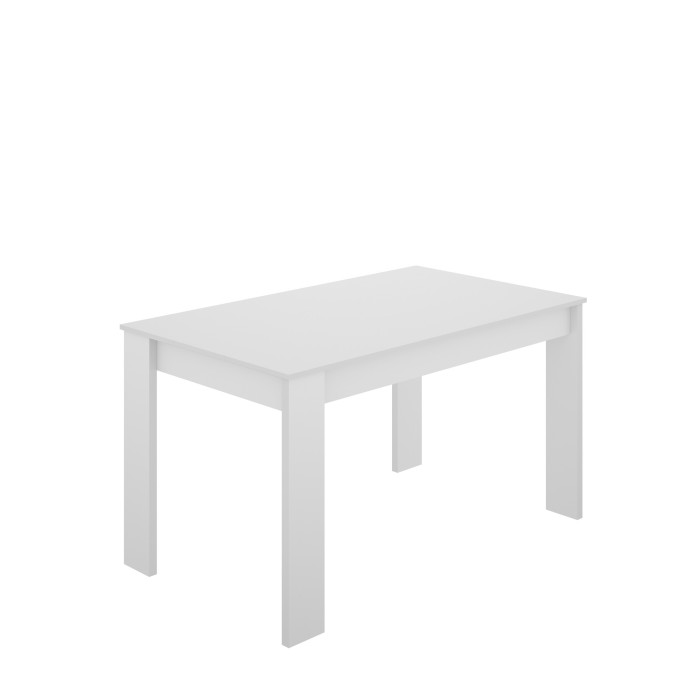 Table salle à manger rectangulaire collection SAMI, coloris blanc, 4 places, 139x81