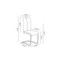 Chaise SOFI PU Noir, dimension H99 x L43 x P57 cm, idéal pour votre cuisine ou salle à manger
