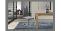 Chaise SOFI PU Gris, dimension H99 x L43 x P57 cm, idéal pour votre cuisine ou salle à manger