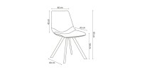 Chaise EMET PU Cognac, dimension H83 x L46 x P60 cm, idéal pour votre cuisine ou salle à manger