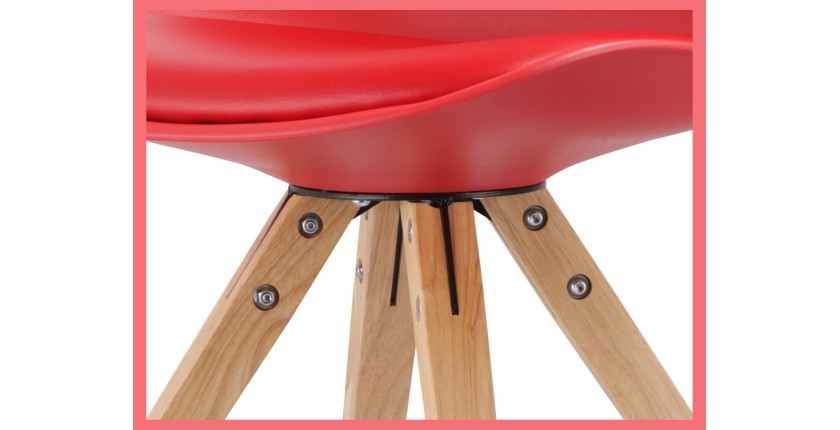 Chaise SEVENTY PU Rouge, dimension H86 x L49 x P51 cm, idéal pour votre cuisine ou salle à manger